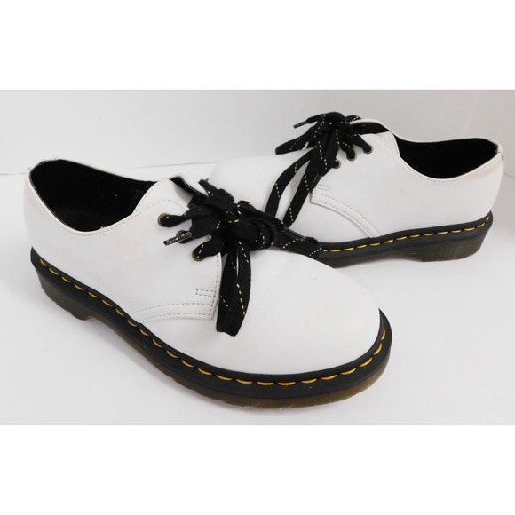 Doc Dr. Martens White 27214 Vegan Leather Derby Shoe Men Size 6 Women Size‎ 7